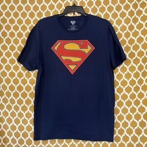 Superman Classic Logo Graphic Navy Tee Shirt Tee T-shirt Men's Size XL (46/48)
